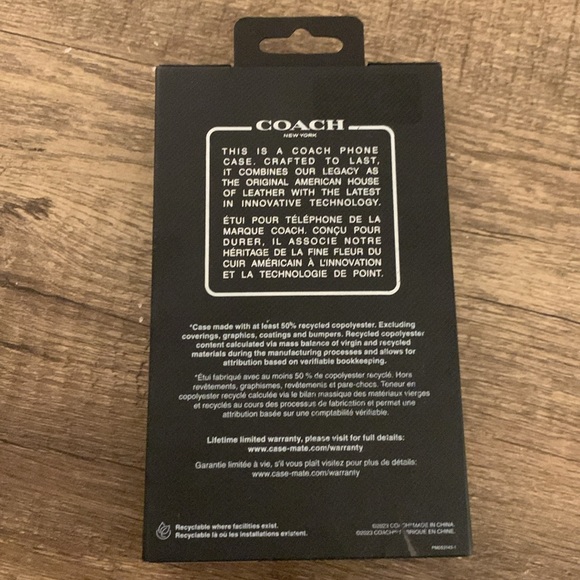 NIB Coach iPhone 15/14/13 Folio Case in Signature Tan - Picture 2 of 7